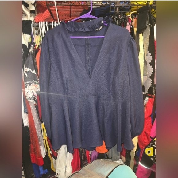 🍂🍁Venus choker style peplum blouse size 20 - Picture 2 of 5